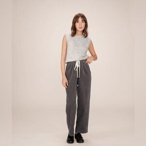Grace & Mila -LIBERTY CARBON VELVET WIDE PANTS